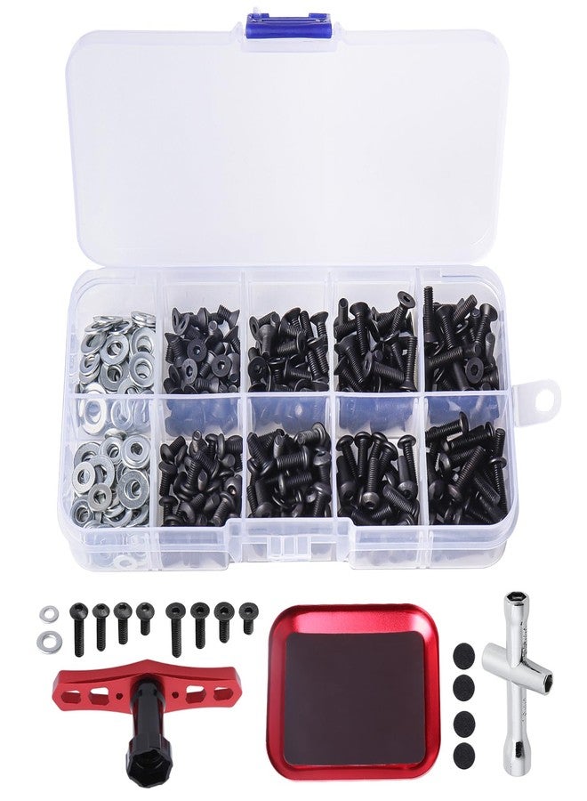 FriHobby 340pcs RC Screw Kit Screws Assortment Kit-M3 Hex Screws 6mm-12mm w/Screw Tray 17mm Hex Wrench, Universal for Traxxas Axial Redcat HSP HPI Arrma 1/5 1/8 1/10 1/12 RC Cars Trucks Crawler - Image 1